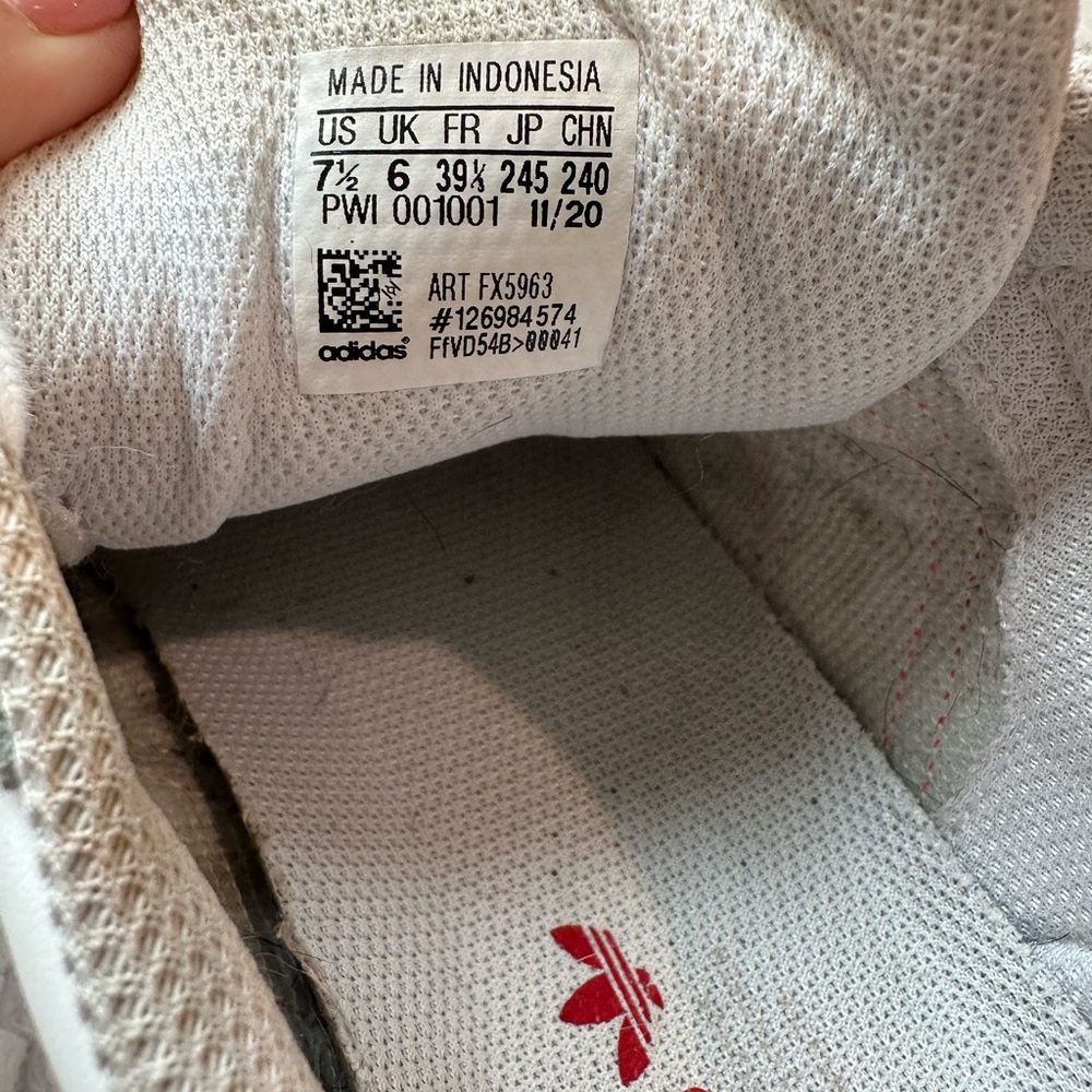 adidas White and Red Women's Sneakers - Picture 2 of 6
